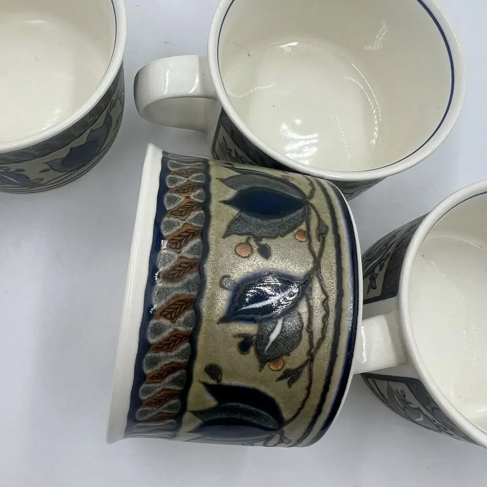 Mikasa Intaglio CAC01 Arabella Mug Coffee Tea Cup 2.5” x 3.5” - Set of 4 EUC